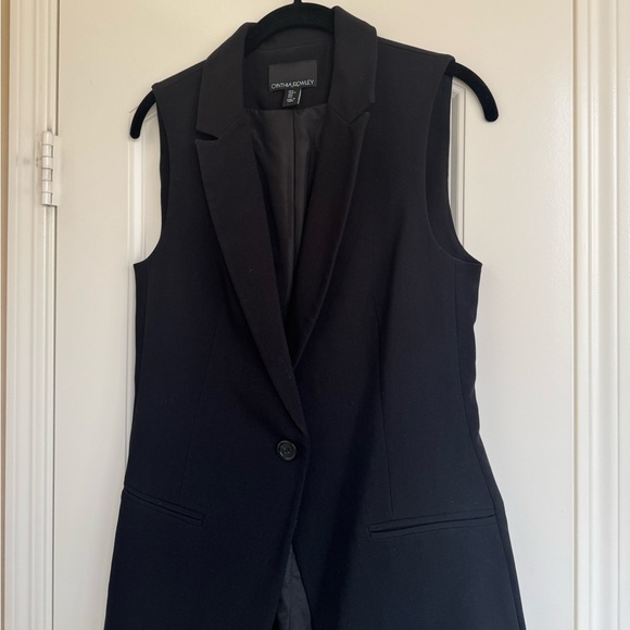 Cynthia Rowley Black Sleeveless Blazer Vest Size S - Picture 4 of 10